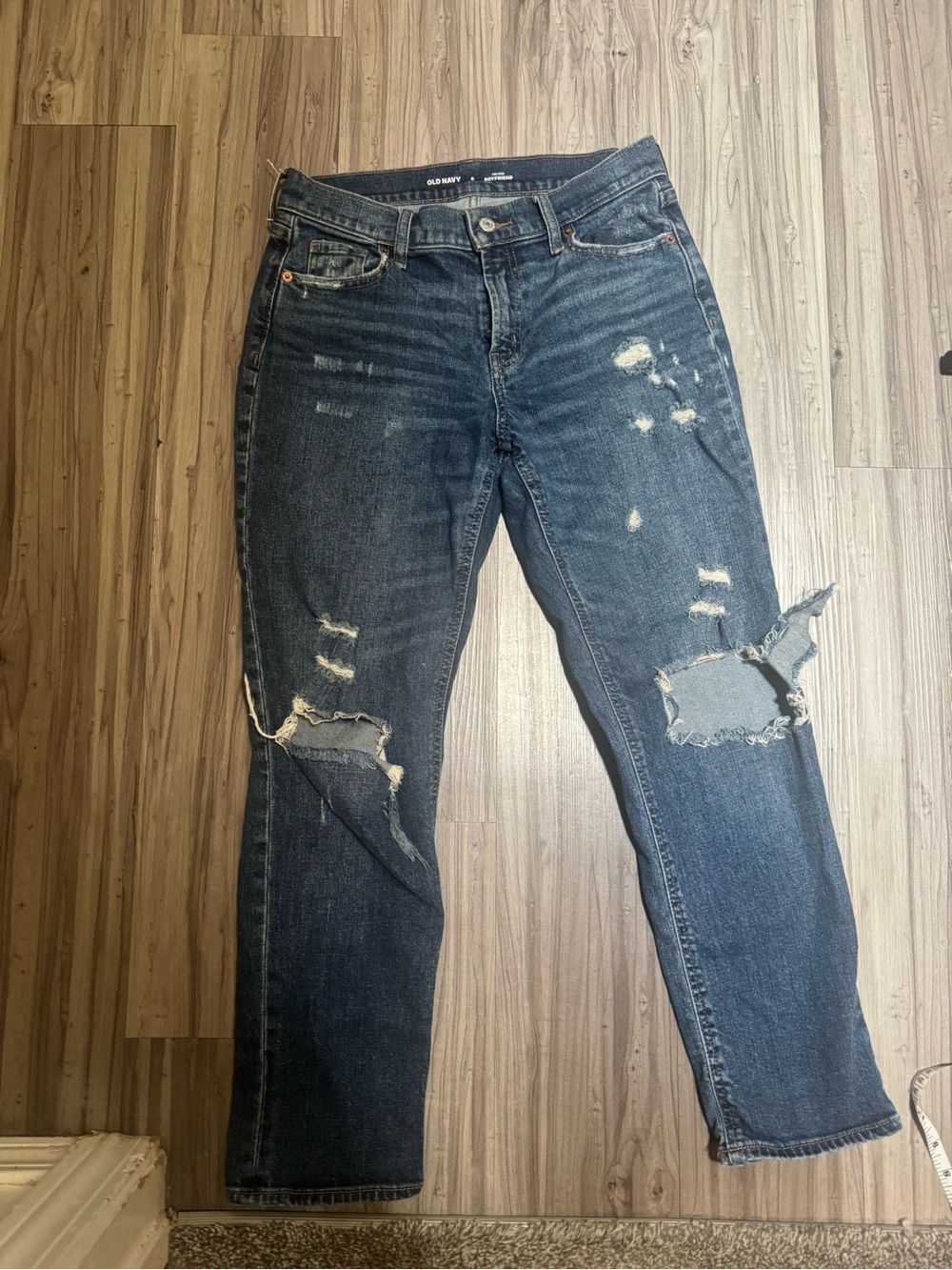 #2 Old Navy Boyfriend Jeans Women’s Size 0 Distressed Medium Wash